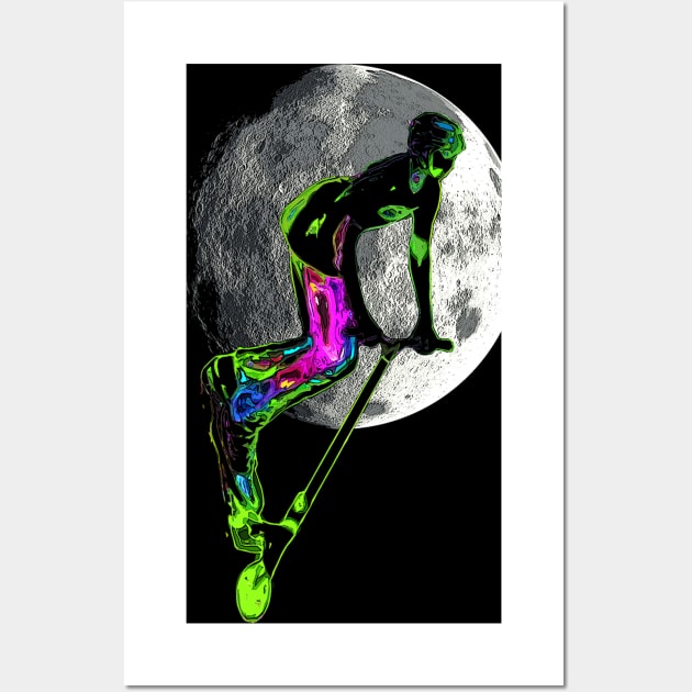 Moon Tripping - Scooter Rider Wall Art by Highseller